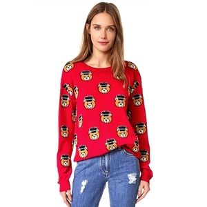 Mochino Couture x Jeremy Scott Teddy Bear Policeman Intarsia Jumper Knit…